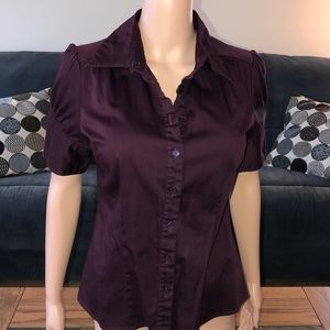 Apt 9 burgundy stretch button down blouse. Sz M